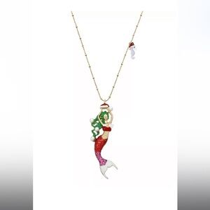 Betsey Johnson Christmas Mermaid Necklace